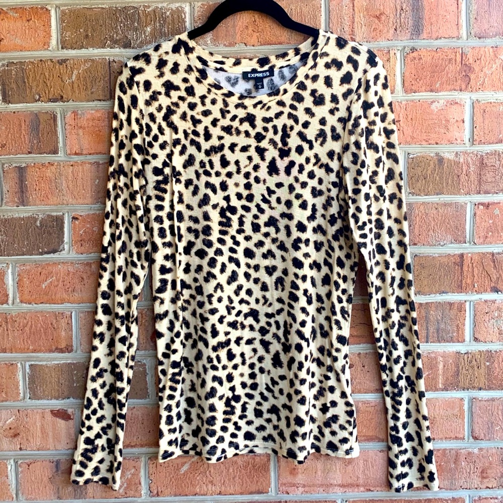Express Leopard Print Long Sleeve Tee
